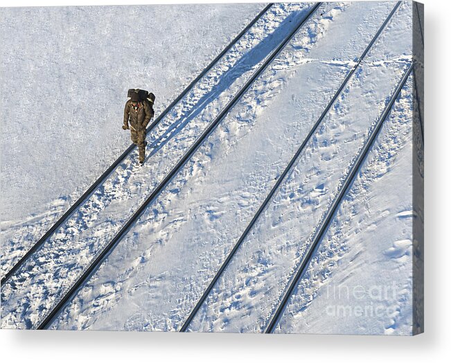 Winter Acrylic Print featuring the photograph Railway Blues by Terry Hrynyk