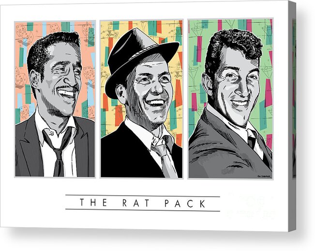 Music Acrylic Print featuring the digital art Rat Pack Pop Art by Jim Zahniser