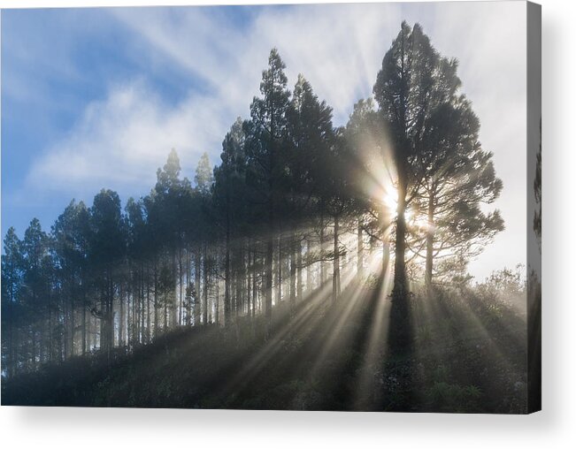 Canary Islands Acrylic Print featuring the photograph Rays of sunlight by Johan Elzenga