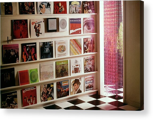 Furniture Acrylic Print featuring the photograph Records In A Hallway by Sante Forlano