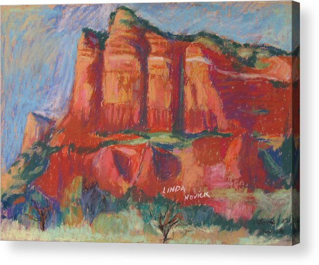 Sedona Acrylic Print featuring the painting Red And Purple by Linda Novick