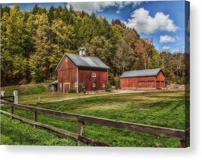 Farm Acrylic Print featuring the photograph Red Barn Farm by Cathy Kovarik