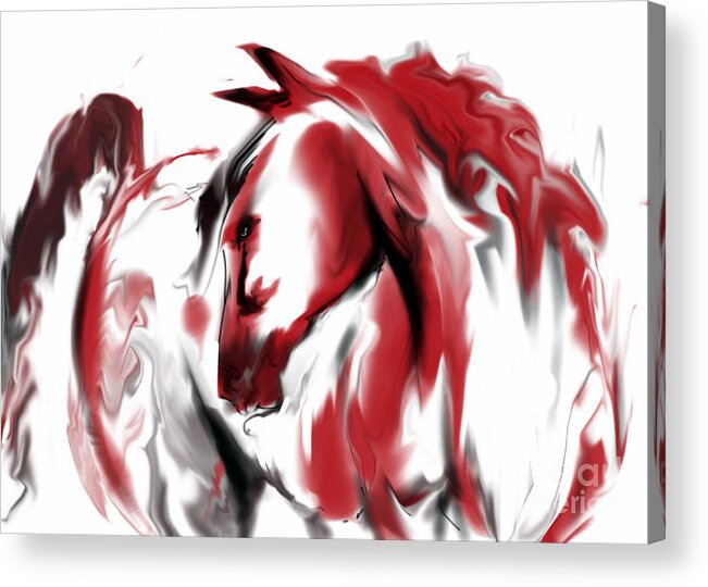 Horse Acrylic Print featuring the digital art Red Horse by Jim Fronapfel