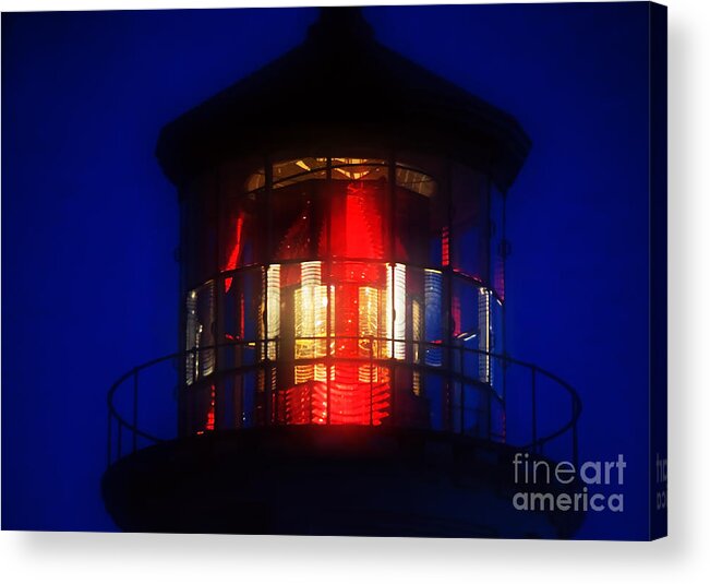 Lighthouse Acrylic Print featuring the photograph Red Lens by Adria Trail