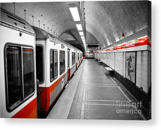 Red Acrylic Print featuring the photograph Red Line by Charles Dobbs
