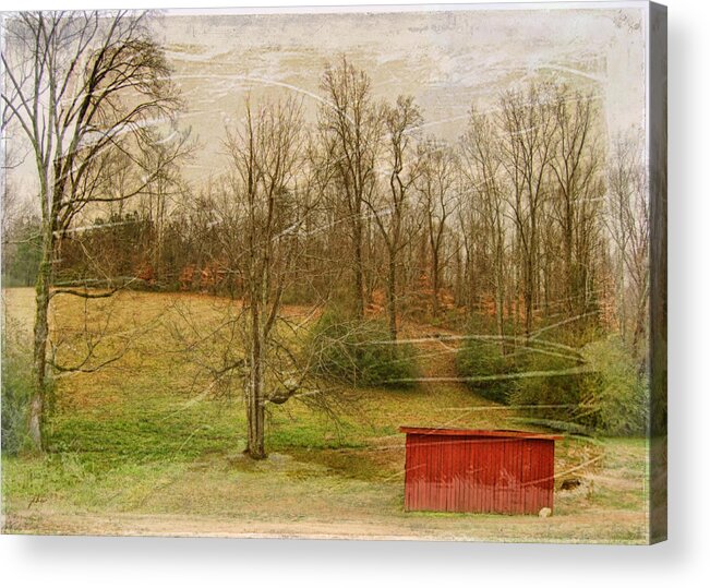 Best Acrylic Print featuring the photograph Red Shed by Paulette B Wright