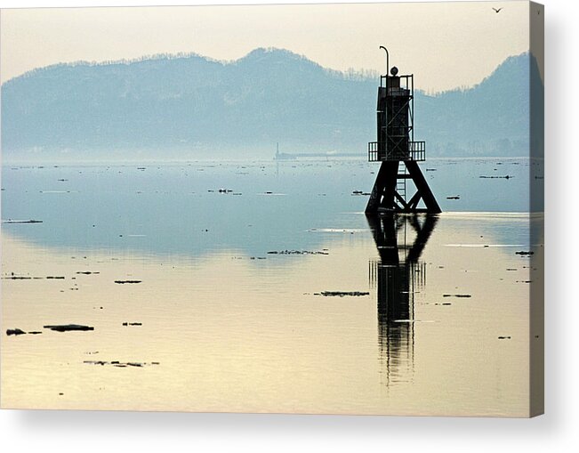 Hudson Acrylic Print featuring the photograph Reflections on the Hudson River by Judy Salcedo