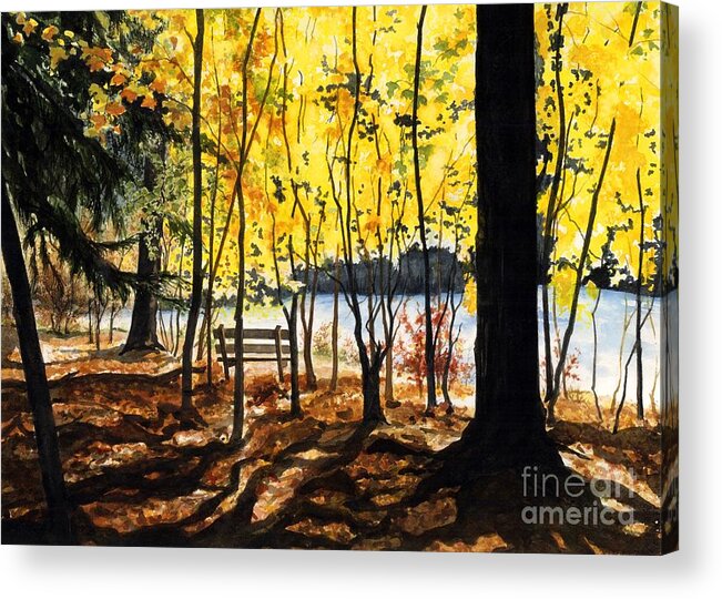 Watercolor Trees Acrylic Print featuring the painting Resting Place by Barbara Jewell