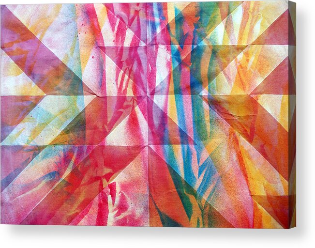 Abstract Acrylic Print featuring the painting Rhythm and Flow by Lynn Hansen
