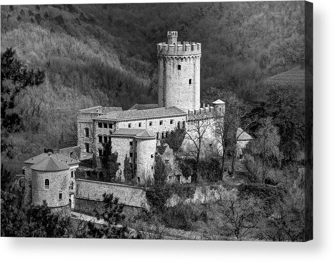 Attraction Acrylic Print featuring the photograph Rihemberk Castle BW by Ivan Slosar