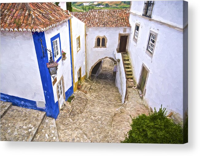 Obidos Acrylic Print featuring the painting Romantic Obidos by David Letts