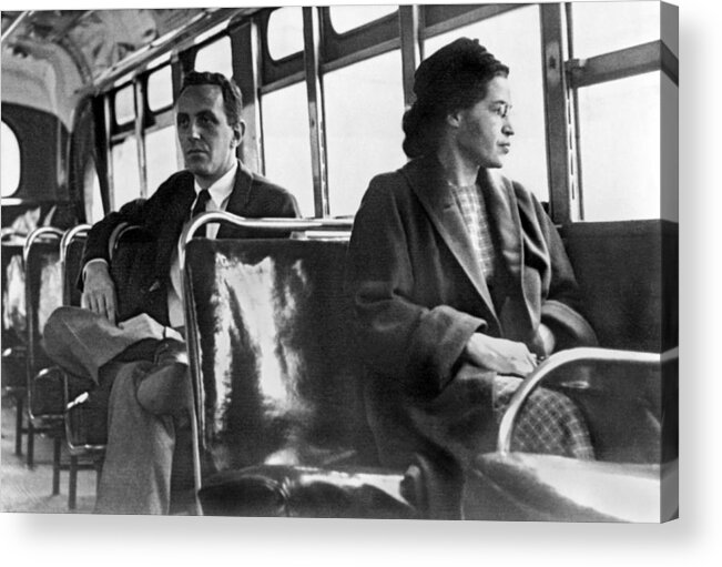 1956 Acrylic Print featuring the photograph Rosa Parks On Bus by Underwood Archives