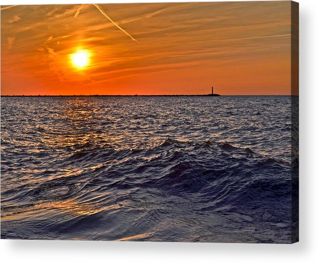 Seascape Acrylic Print featuring the photograph Rough Sea by Frozen in Time Fine Art Photography