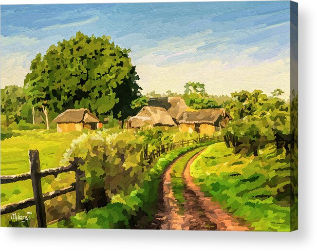 Countryside Acrylic Print featuring the painting Rural Home by Anthony Mwangi