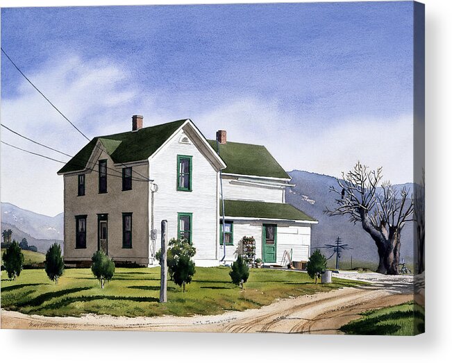 San Pasquale Acrylic Print featuring the painting San Pasquale House by Mary Helmreich