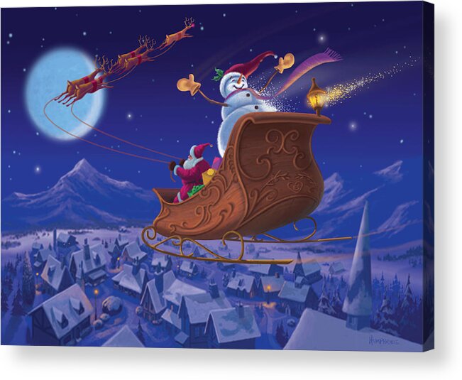 Michael Humphries Acrylic Print featuring the painting Santa's Helper by Michael Humphries