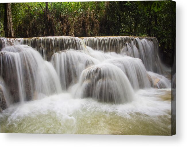 Waterfalls Acrylic Print featuring the photograph Satin Falls by Kim Andelkovic