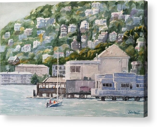 San Francisco Acrylic Print featuring the painting Scoma's Sausalito by John West