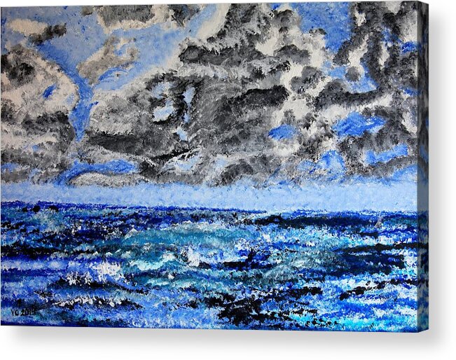 Sea Acrylic Print featuring the painting Seascape by Valerie Ornstein