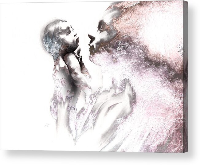 Care Acrylic Print featuring the drawing Shadowtwister reflections textured by Paul Davenport