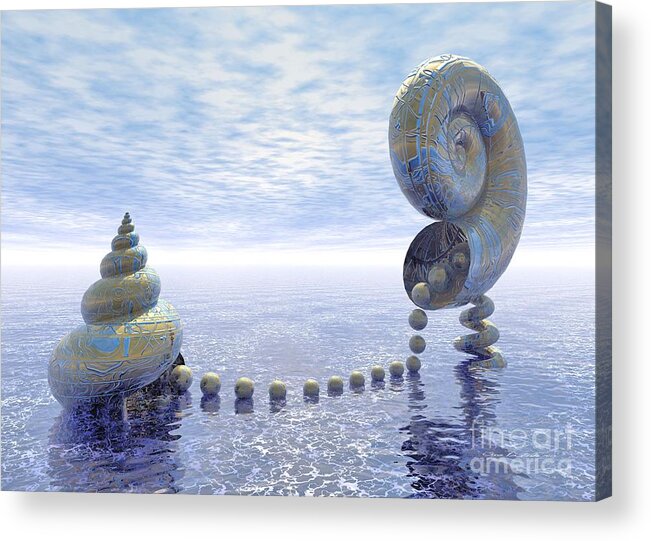 Surrealism Acrylic Print featuring the digital art Silent love - Surrealism by Sipo Liimatainen