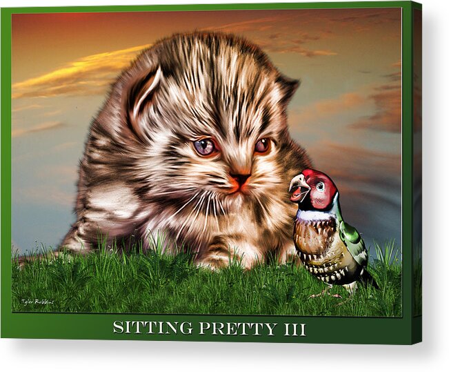 Cat Acrylic Print featuring the painting Sitting Pretty 3 by Tyler Robbins