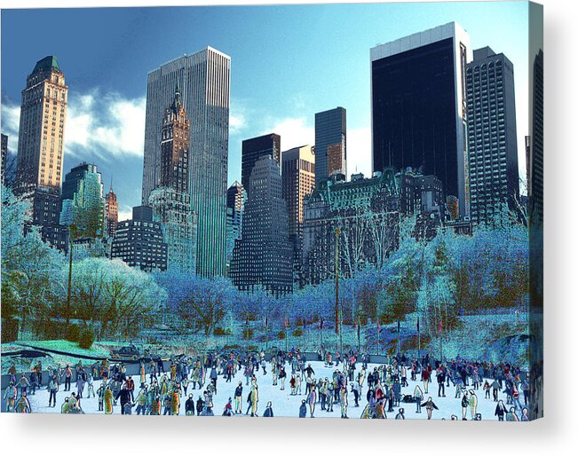 Ice Skating Acrylic Print featuring the photograph Skating Fantasy Wollman Rink New York City by Tom Wurl
