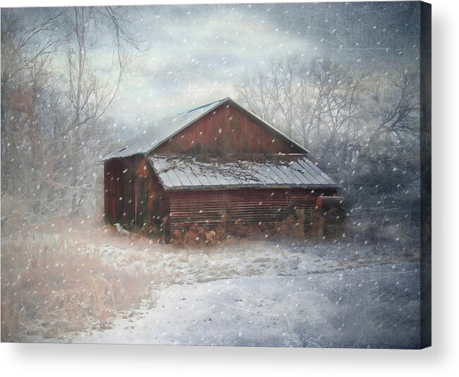 Barn Acrylic Print featuring the photograph Snowland by Mary Timman