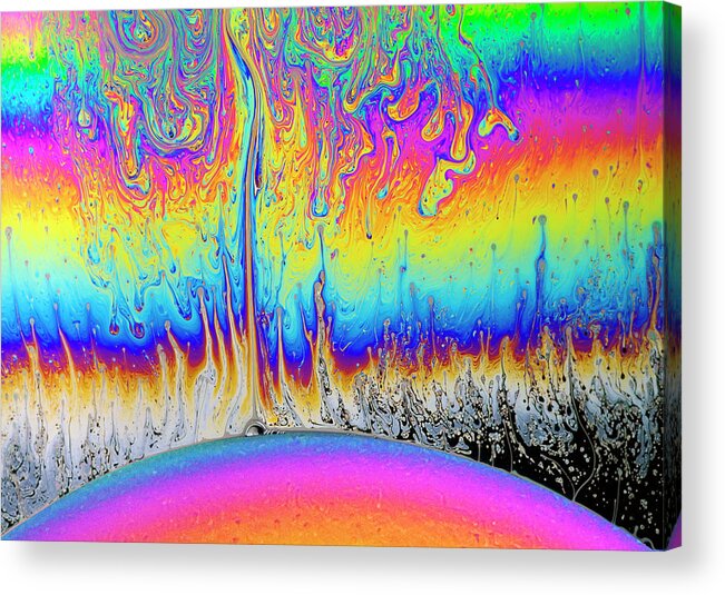 Thin Film Acrylic Print featuring the photograph Soap Film Patterns by Paul Rapson
