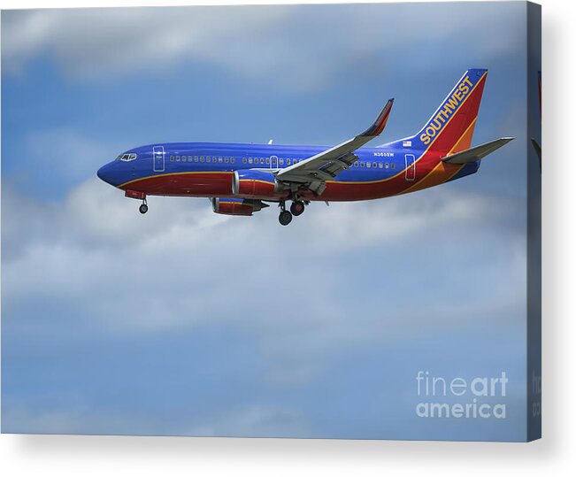 Southwest Airlines Jet Acrylic Print featuring the photograph Southwest Airlines Jet by D Wallace