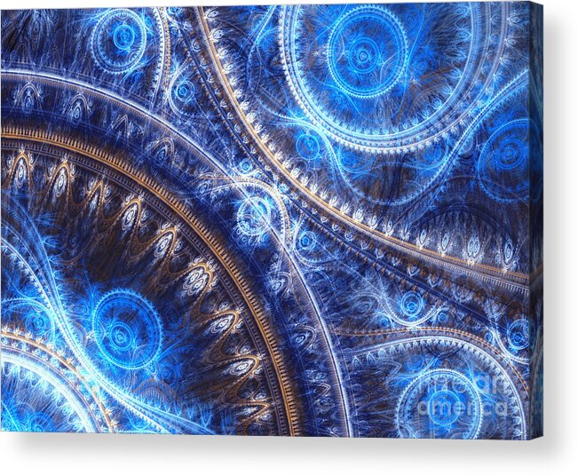Abstract Acrylic Print featuring the digital art Space-time mesh by Martin Capek