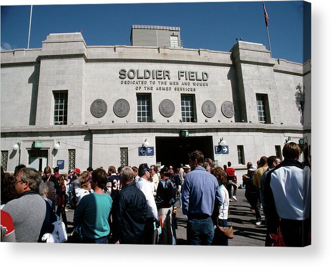 Photography Acrylic Print featuring the photograph Spectators Standing In Front by Panoramic Images