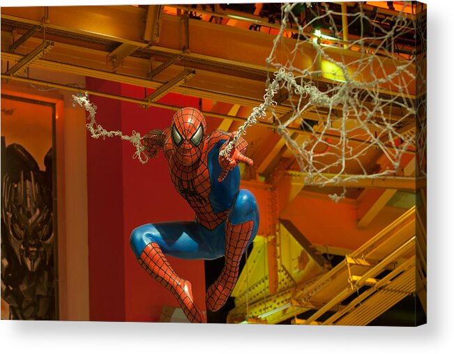 Christmas In Nyc Acrylic Print featuring the photograph Spider Man by Paul Mangold