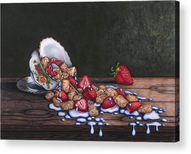 Cereal Acrylic Print featuring the painting Spilt Milk by Lori Sutherland
