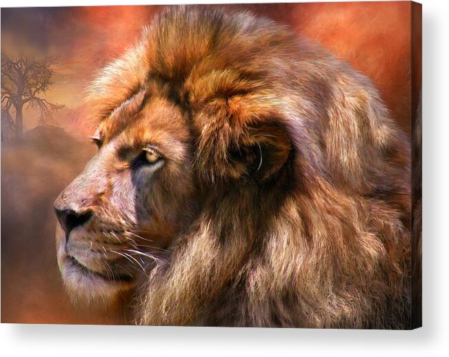 Lion Acrylic Print featuring the mixed media Spirit Of The Lion by Carol Cavalaris