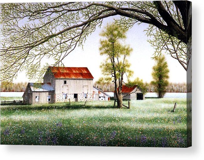 Spring Acrylic Print featuring the painting Spring in the Country by Conrad Mieschke