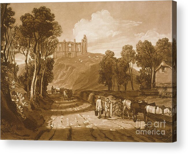 Turner Acrylic Print featuring the drawing St Catherines Hill near Guildford by JMW Turner by Joseph Mallord William Turner