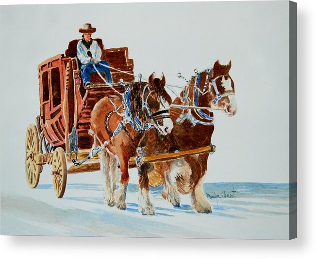 Horse Acrylic Print featuring the painting Stagecoach by Marilyn Clement