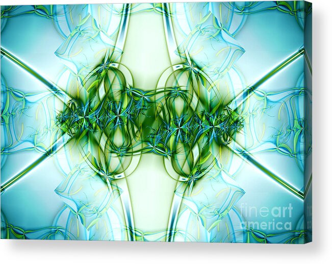 Fractal Acrylic Print featuring the digital art Stain Glass by Lena Auxier