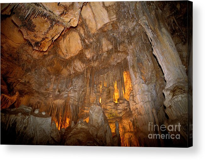 Geology Acrylic Print featuring the photograph Stalactites In Lehman Cave, Great Basin by Ron Sanford