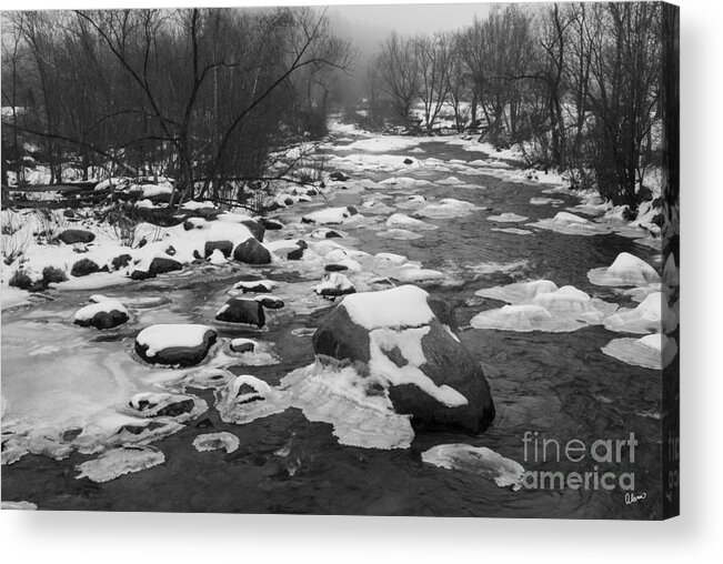 Ice Maine Photography Acrylic Print featuring the photograph Starting to Freeze by Alana Ranney