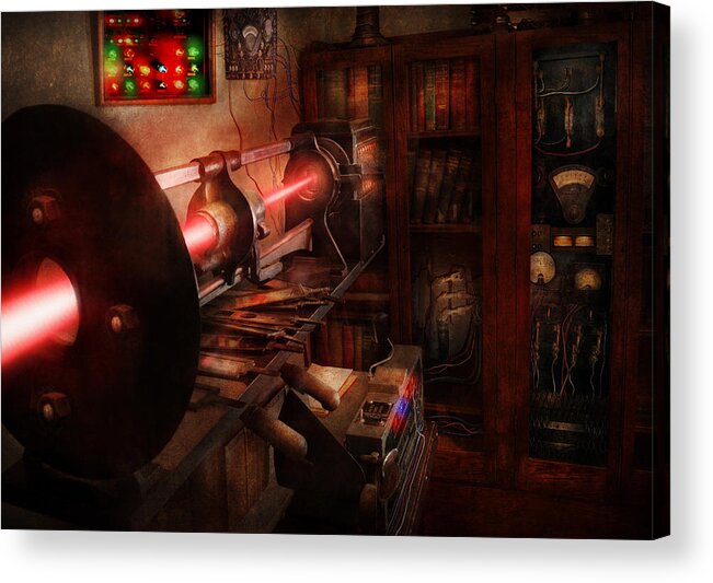 Cyberpunk Acrylic Print featuring the photograph Steampunk - Photonic Experimentation by Mike Savad