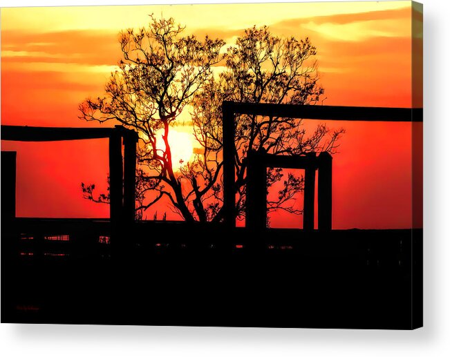 Texas Photograph Acrylic Print featuring the photograph Stockyard Sunset by Lucy VanSwearingen