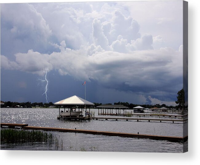 Storm Acrylic Print featuring the photograph Storm Over Clay Lake by Rosalie Scanlon