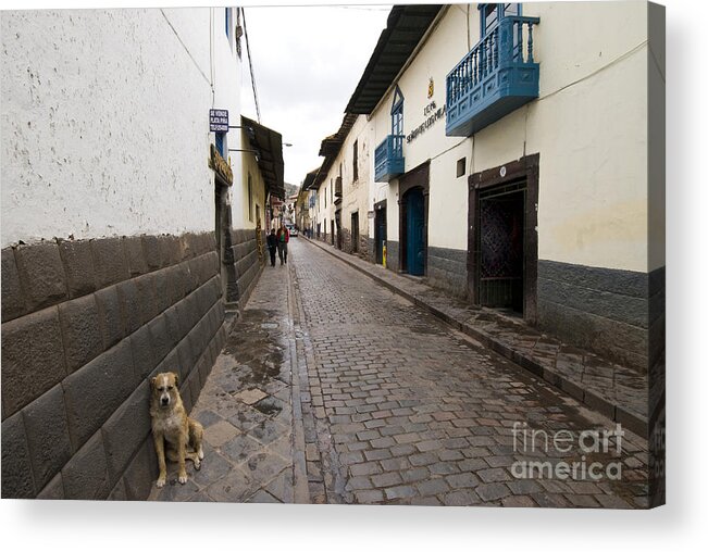 People Acrylic Print featuring the photograph Street In Cusco Peru by William H. Mullins