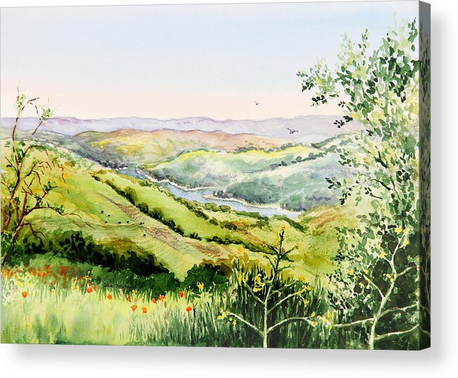 Inspiration Acrylic Print featuring the painting Summer Landscape Inspiration Point Orinda California by Irina Sztukowski