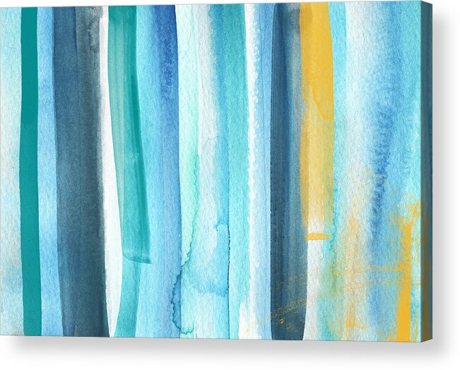 Water Acrylic Print featuring the painting Summer Surf- Abstract Painting by Linda Woods