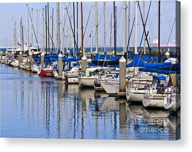 Boats Acrylic Print featuring the photograph Sunny Marina by Kate Brown