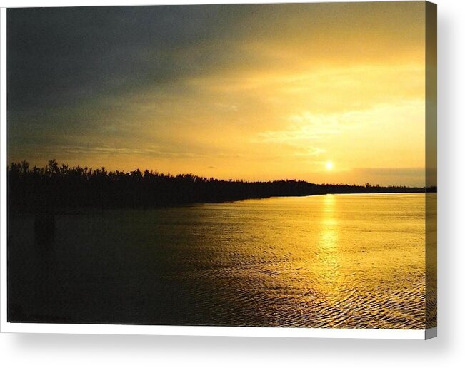 Sunrise Acrylic Print featuring the photograph Sunrise On Ole Man River by Michael Hoard