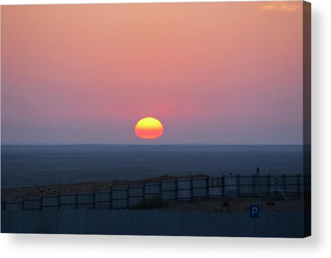 Sun Acrylic Print featuring the photograph Sunrise Showing Atmospheric Refraction by Mark Williamson/science Photo Library